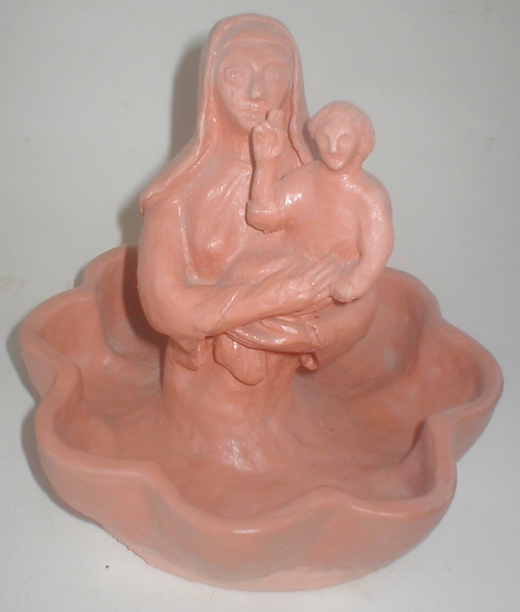 Orthodox icon of Life-giving Fountain realised in sculpture