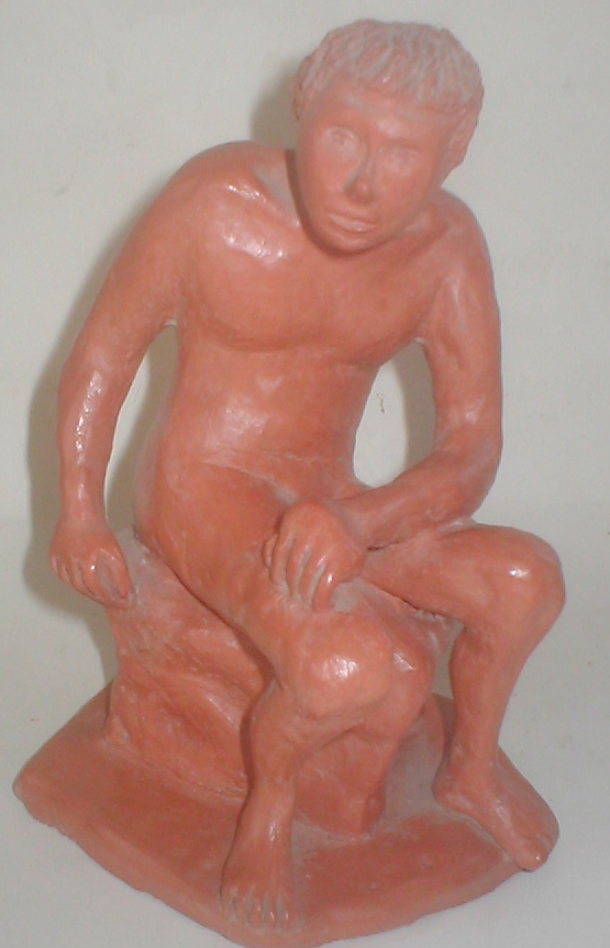 seated male nude